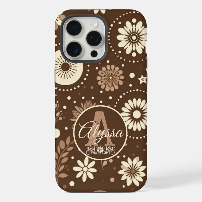 Coque iPhone Harmonie florale vintage monogramme (Verso)