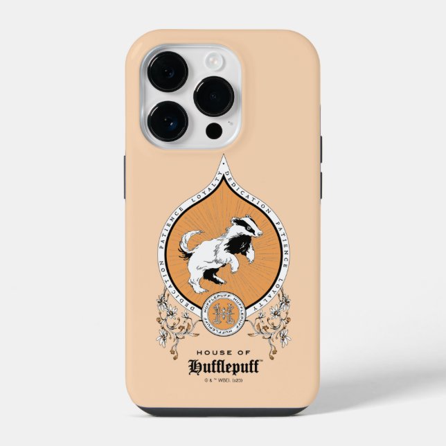 Coque iPhone HARRY POTTER™ | Dessin délicat du blason de HUFFLE (Verso)