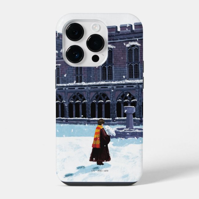 Coque iPhone HARRY POTTER ™ & Hedwig dans la cour de HOGWARTS ™ (Verso)