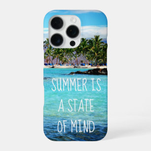 Coque iPhone 16 Pro Hawaii océan bleu palmiers été état d'esprit