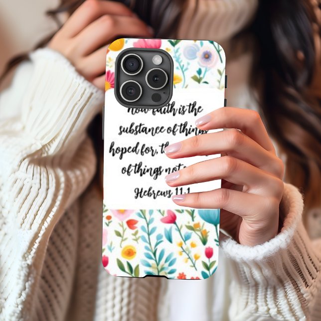 Coque iPhone Hebrews 11:1 iPhone 15  Pro Case (Personalize this cute Hebrews 11:1 iPhone case. )