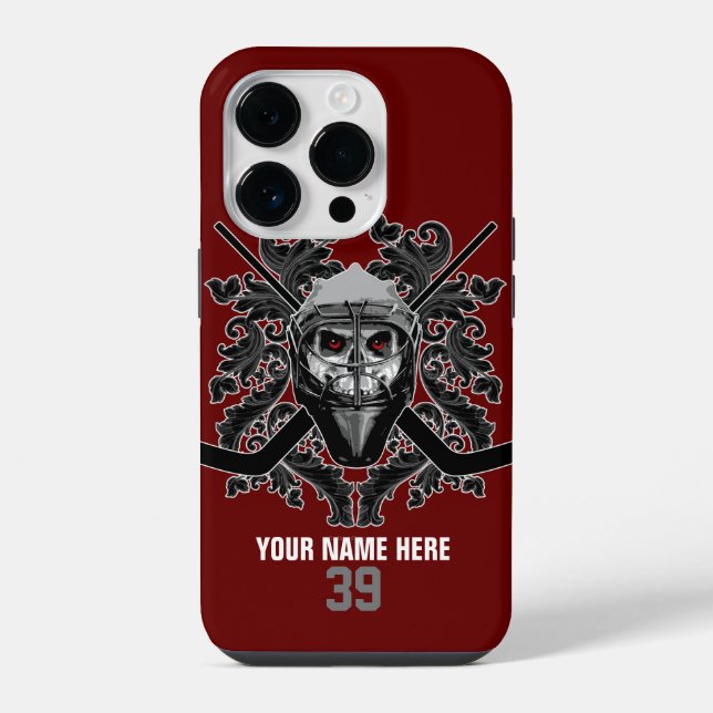 Coque iPhone Hellish Coque-coque iphone de gardien de hockey (Verso)