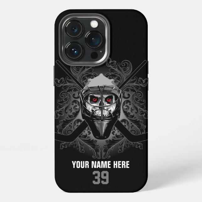 Coque iPhone Hellish Hockey Goalie Case-Mate iPhone Case (Dos)