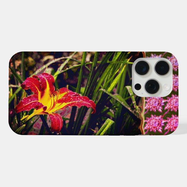 Coque iPhone Hemerocallis d'hier après la pluie (Verso Horizontal)