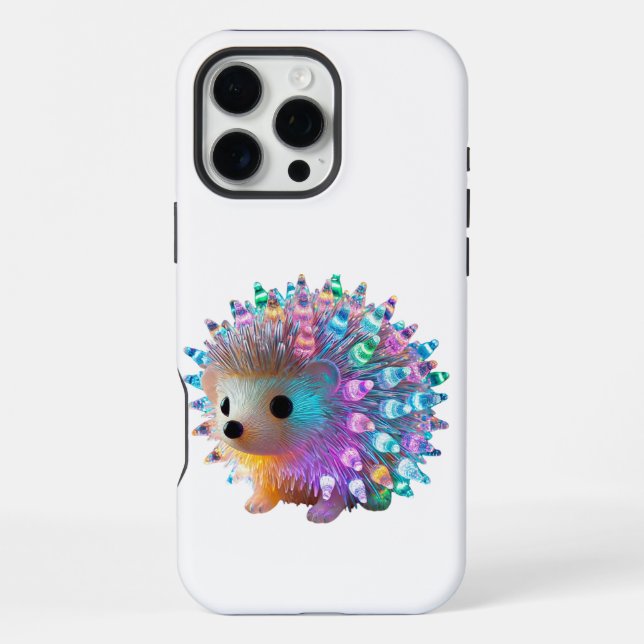 Coque iPhone Hérisson arc-en-ciel (Verso)