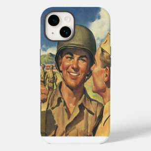 Coque Pour iPhone 14 Héros patriotiques vintage, hommes d'avion militai