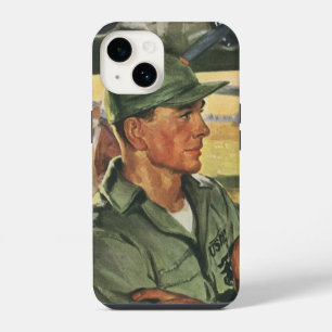 Coque Pour iPhone 14 Héros patriotiques vintage, hommes militaires en u