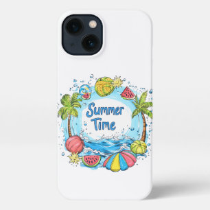 Etui iPhone 13 Heure d'été - Heure d'été Plage Illustration