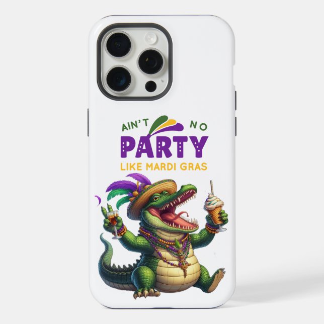 Coque iPhone Heureux Mardi Gras Alligator (Verso)