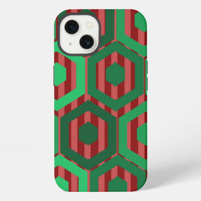 Coque iPhone Hexagones de Noël (Verso)