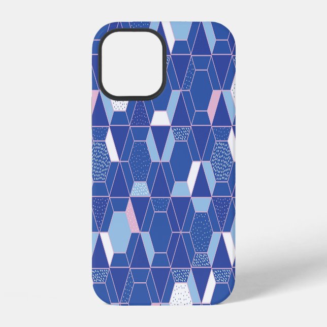Coque iPhone Hexagones, triangles : motif abstrait géométrique. (Verso)