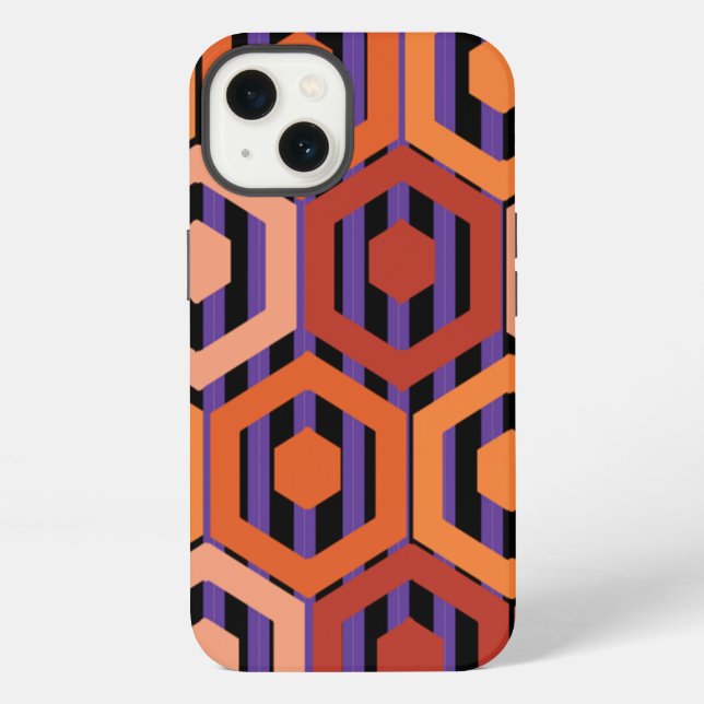 Coque iPhone Hexagons d'Halloween (Verso)