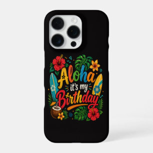 Coque iPhone 16 Pro Hibiscus Aloha Anniversaire Hawaï