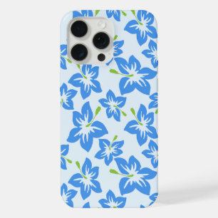 Coque iPhone 15 Pro Max Hibiscus Bleu, Fleurs Bleues, Motif De Fleurs