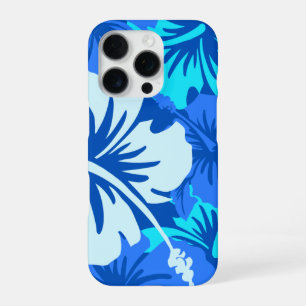 Coque iPhone 16 Pro Hibiscus épopé Floral Hawaiian Royal Blue