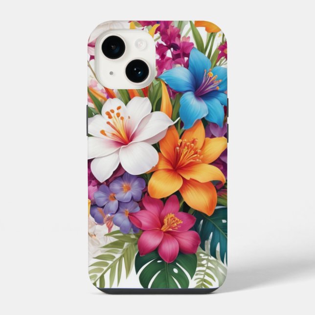 Coque iPhone Hibiscus floral frais  (Verso)