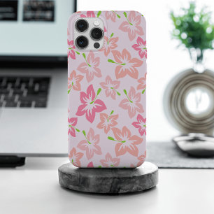 Coque iPhone 15 Pro Max Hibiscus Rose, Fleurs Roses, Motif De Fleurs