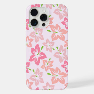 Coque iPhone 15 Pro Max Hibiscus rose, Fleurs roses, Motif de fleurs