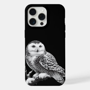 Coque iPhone 15 Pro Max Hibou Blanc Majestueux Perché