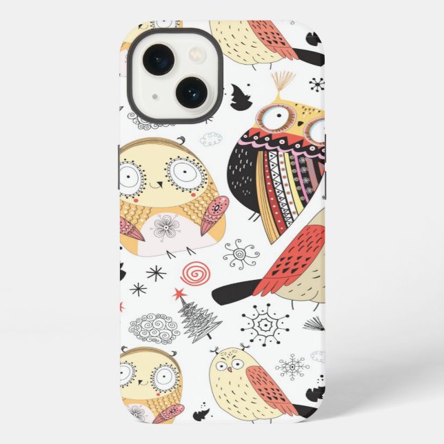Coque iPhone Hibou drôle de texture (Verso)