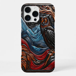 Coque iPhone 16 Pro Max Hibou se reposant près des montagnes sous un ciel