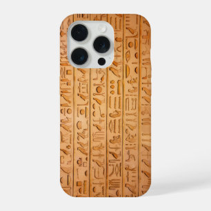Coque iPhone 15 Pro Hiéroglyphe Ancien Égypte Langue Texte Gravé