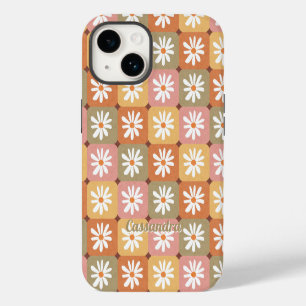 Coque Pour iPhone 14 Hippie rétro années 1960 années 1970 Daisy Floral