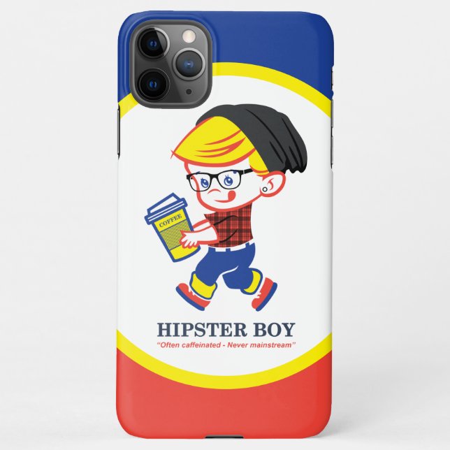 Coque iPhone Hipster Boy - Illustration de parodie (Dos)