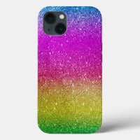 Hipster Mignon Rose Magenta Pailleté Arc-en-ciel