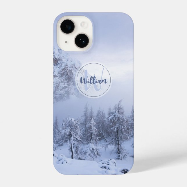 Coque iPhone Hiver merveilleux brouillard épinette forêt neige  (Verso)