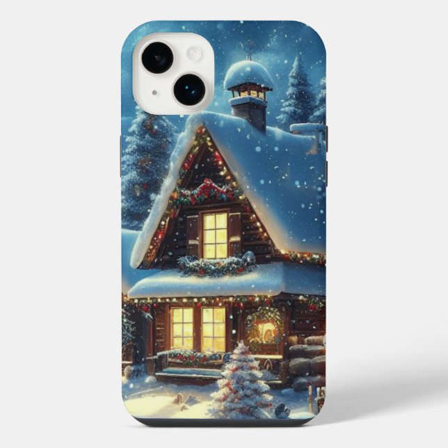 Coque iPhone Hiver/Père Noël/Noël/Neige (Verso)