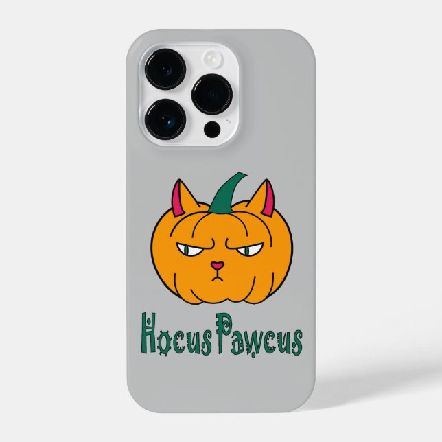 Coque iPhone Hocus pawcus citrouille d'Halloween chat roux magi (Verso)