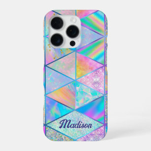 Coque iPhone 16 Pro Hologramme élégant girly coloré