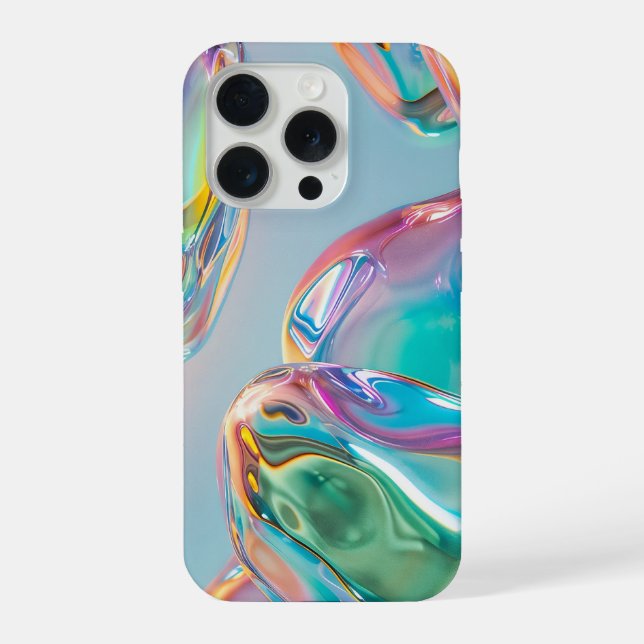 Coque iPhone Holographic Liquid Metal Gradient Aura Aesthetic (Verso)