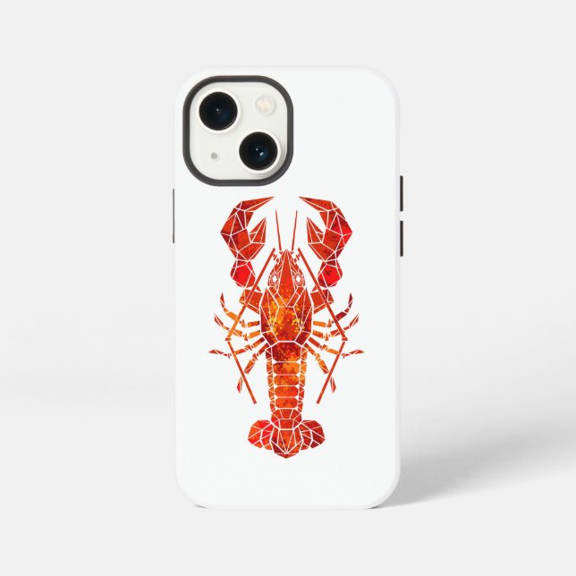 Coque iPhone Homard polygonal rouge (Verso)