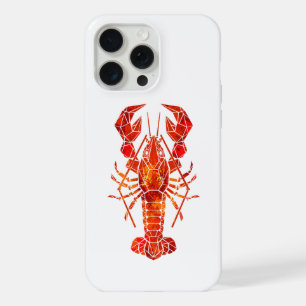 Coque iPhone 15 Pro Max Homard polygonal rouge