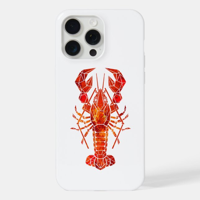 Coque iPhone Homard polygonal rouge (Verso)
