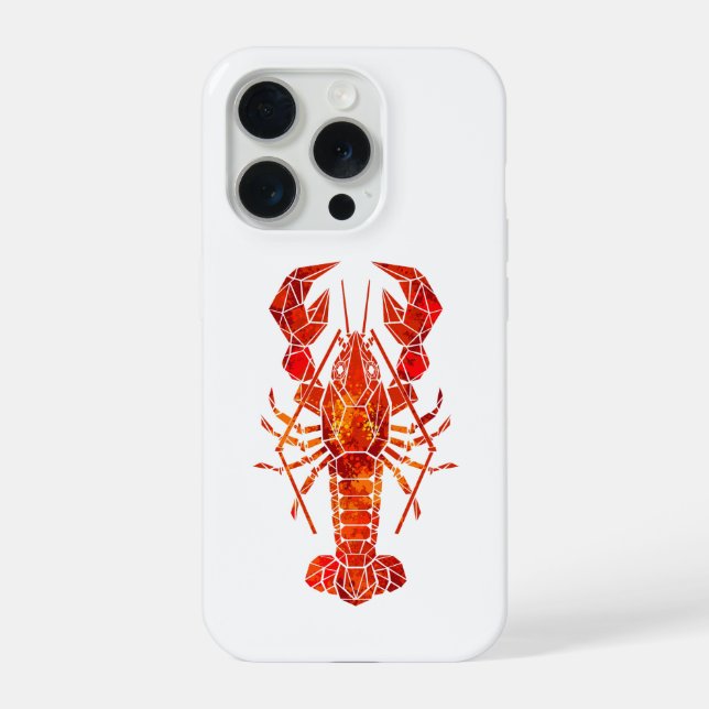 Coque iPhone Homard polygonal rouge (Verso)