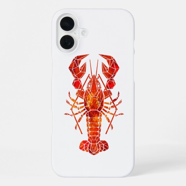 Coque iPhone Homard polygonal rouge (Verso)