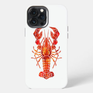 Etui iPhone 13 Pro Max Homard polygonal rouge