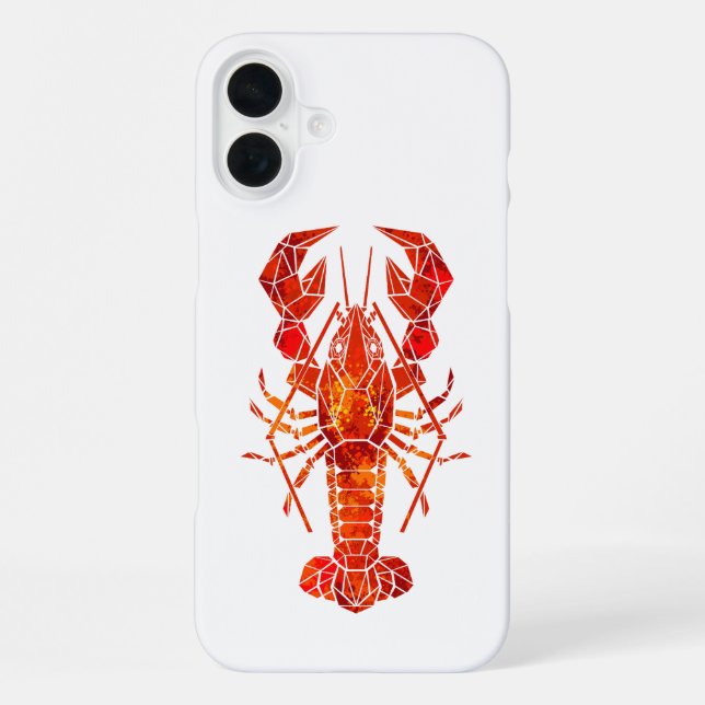 Coque iPhone Homard polygonal rouge (Verso)