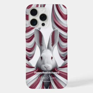 Coque iPhone 15 Pro Max Hopper Fantaisiste : Étui iPhone 15 Lapin Artistiq