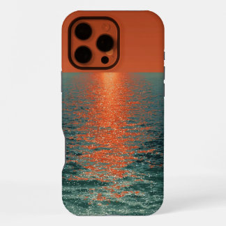 Coque iPhone 16 Pro Max Horizon cramoisi : dernier étreinte du soleil