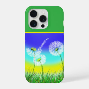 Coque iPhone 15 Pro Horloge de mauvaise herbe de pissenlit peinte à l'
