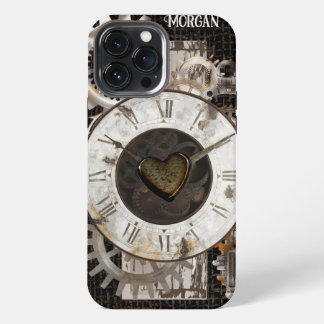 Etui iPhone 13 Pro Max Horloge et engrenages Steampunk