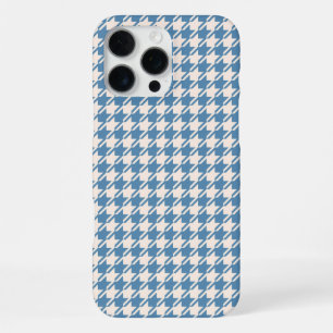 Coque iPhone 16 Pro Max Houndstooth Blue+Cream Rpt Motif
