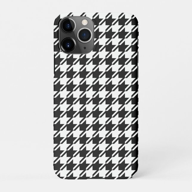 Coque iPhone Houndstooth BW Rpt Motif (Dos)