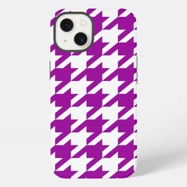 Coque iPhone Houndstooth élégant violet (Verso)