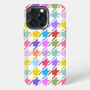 Etui iPhone 13 Pro Houndstooth Multicolor+White Big Motif