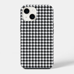 Coque Pour iPhone 14 Houndstooth noir et blanc par Shirley Taylor